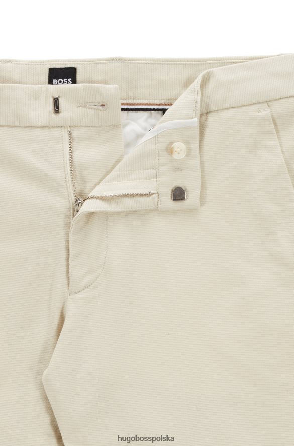 Hugo Boss białe chinosy Hugo o dopasowanym kroju ze strukturalnej elastycznej bawełny biały R0X0H62947