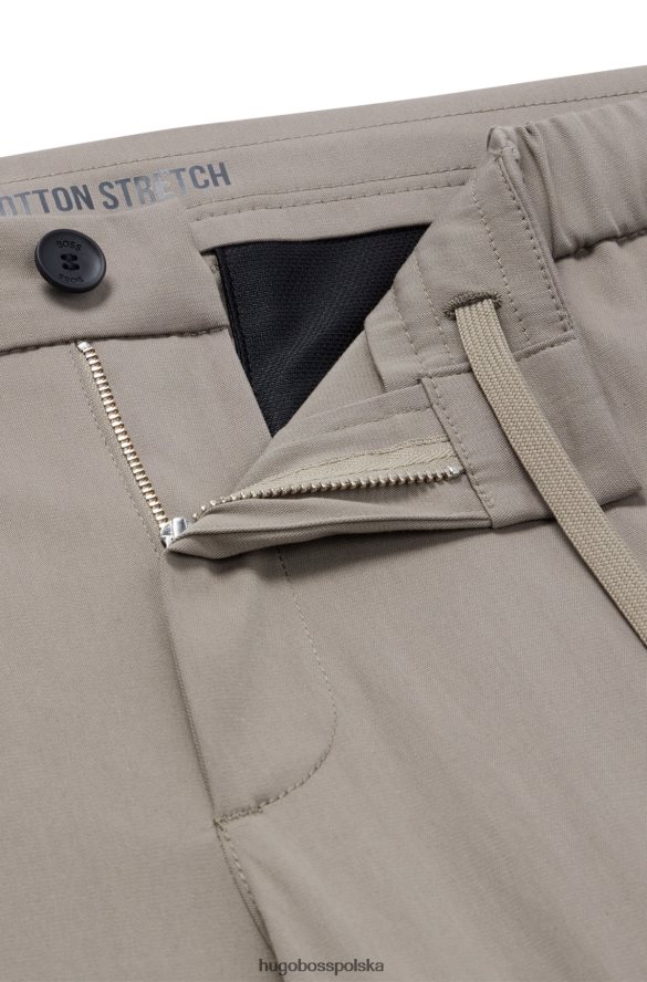 Hugo Boss brązowe spodnie hugo slim fit z mieszanki bawełny organicznej brązowy R0X0H63320