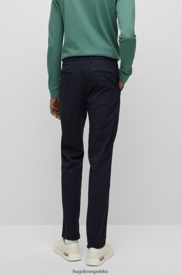 Hugo Boss ciemnoniebieskie chinosy hugo o regularnym kroju z gabardyny z elastycznej bawełny ciemny niebieski R0X0H61820
