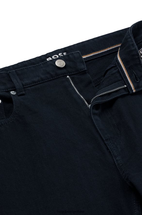 Hugo Boss ciemnoniebieskie chinosy hugo o regularnym kroju z gabardyny z elastycznej bawełny ciemny niebieski R0X0H61820