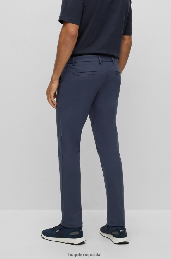 Hugo Boss ciemnoniebieskie chinosy slim-fit z częściowo elastyczną talią hugo ciemny niebieski R0X0H63306