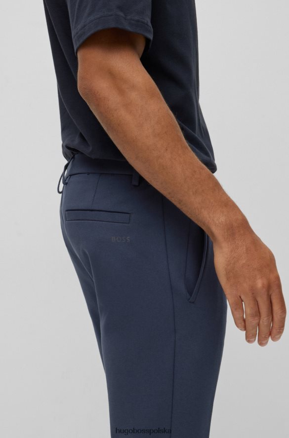 Hugo Boss ciemnoniebieskie chinosy slim-fit z częściowo elastyczną talią hugo ciemny niebieski R0X0H63306