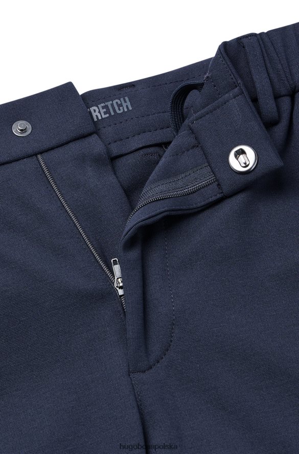 Hugo Boss ciemnoniebieskie chinosy slim-fit z częściowo elastyczną talią hugo ciemny niebieski R0X0H63306