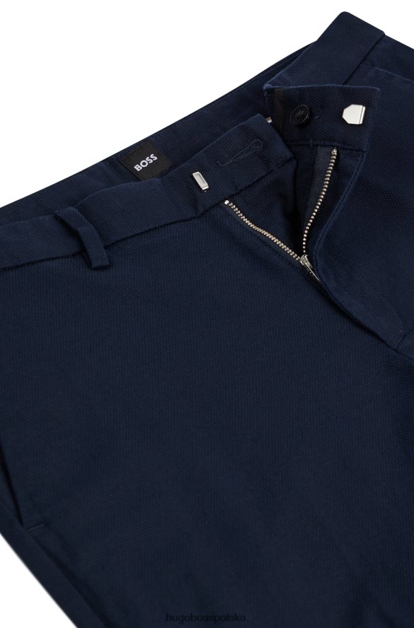 Hugo Boss ciemnoniebieskie, dopasowane chinosy ze strukturalnej, elastycznej bawełny hugo ciemny niebieski R0X0H62945