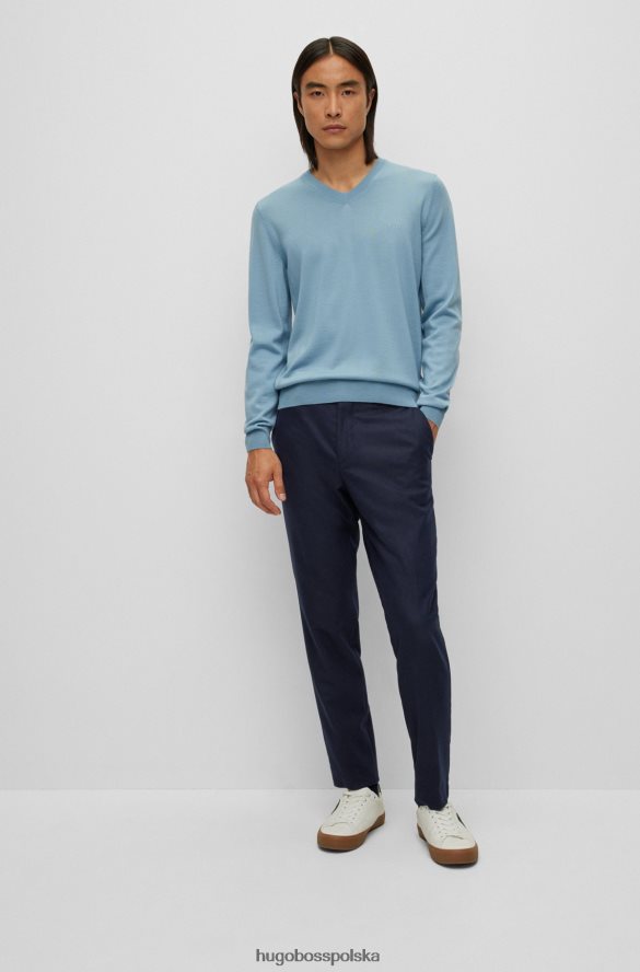 Hugo Boss ciemnoniebieskie spodnie hugo slim fit z elastycznego materiału ciemny niebieski R0X0H62035