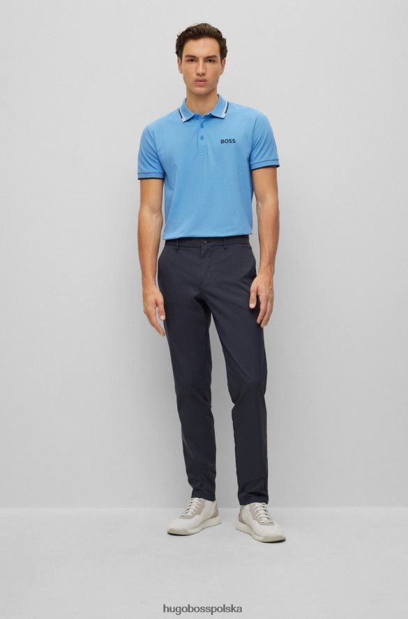 Hugo Boss ciemnoniebieskie spodnie hugo slim-fit z wodoodpornego diagonalu ciemny niebieski R0X0H63492