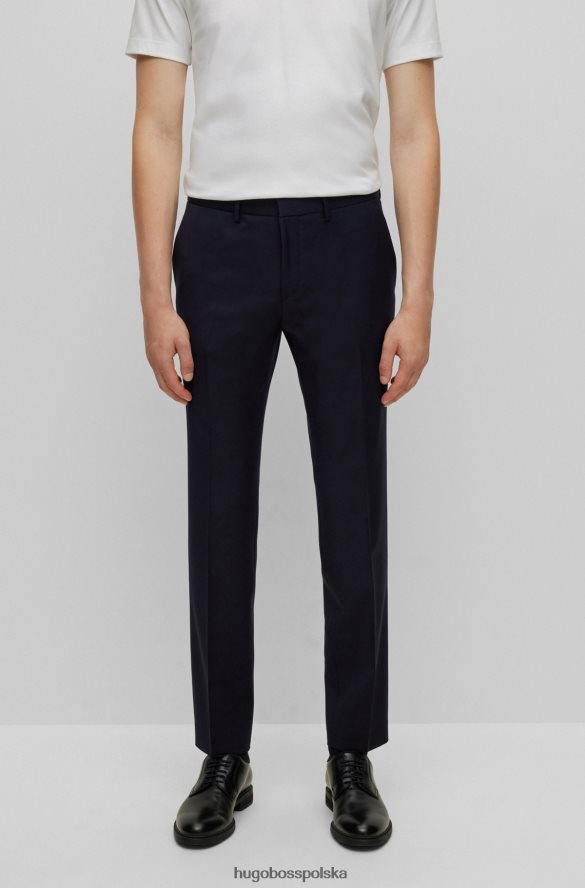 Hugo Boss ciemnoniebieskie spodnie o bardzo dopasowanym kroju z dziewiczej wełny serge hugo ciemny niebieski R0X0H62732