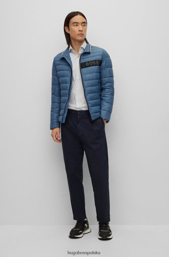 Hugo Boss ciemnoniebieskie, zwężane spodnie z elastycznej bawełny gabardynowej hugo ciemny niebieski R0X0H61858