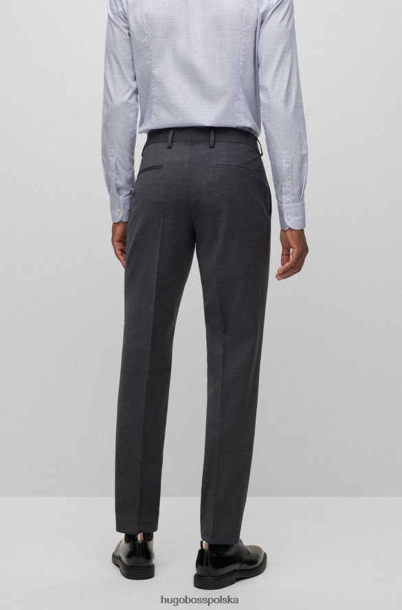 Hugo Boss ciemnoszare spodnie Hugo o dopasowanym kroju z mieszanki zawierającej dziewiczą wełnę ciemno szary R0X0H63351