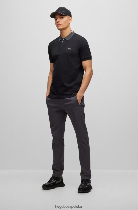 Hugo Boss ciemnoszare spodnie slim fit hugo z mieszanki bawełny organicznej ciemno szary R0X0H63321