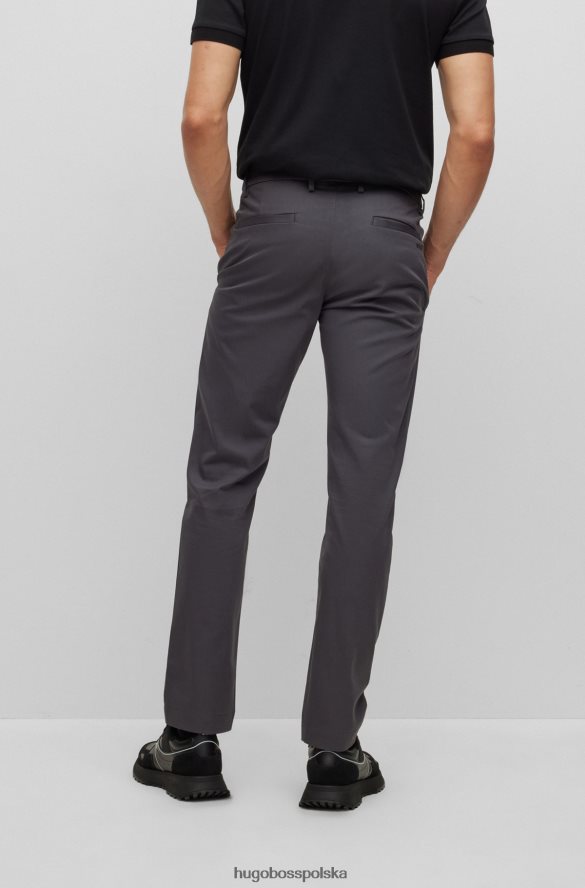 Hugo Boss ciemnoszare spodnie slim fit hugo z mieszanki bawełny organicznej ciemno szary R0X0H63321