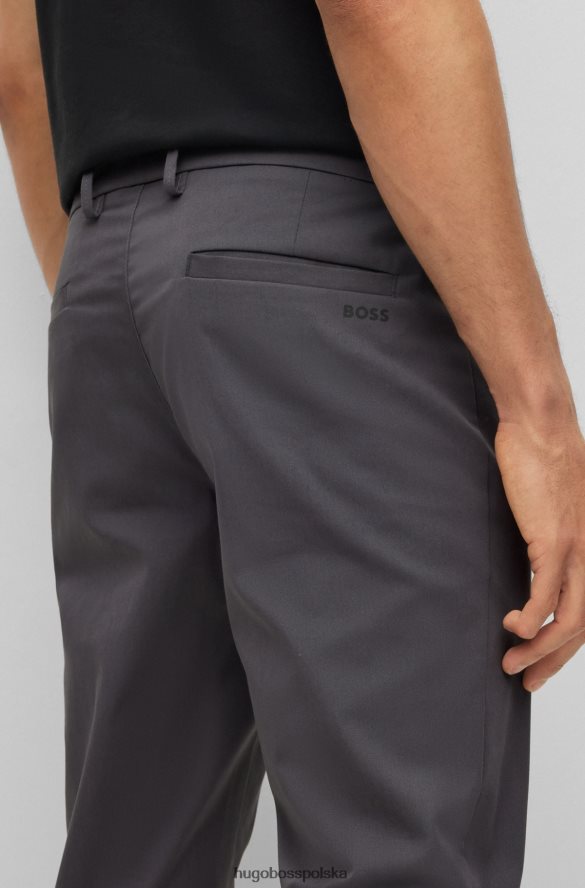 Hugo Boss ciemnoszare spodnie slim fit hugo z mieszanki bawełny organicznej ciemno szary R0X0H63321