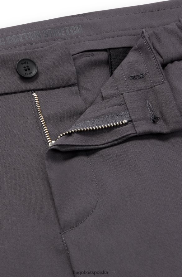 Hugo Boss ciemnoszare spodnie slim fit hugo z mieszanki bawełny organicznej ciemno szary R0X0H63321