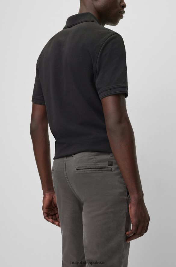 Hugo Boss ciemnoszare spodnie slim fit z elastycznej bawełny, satyny hugo ciemno szary R0X0H6964