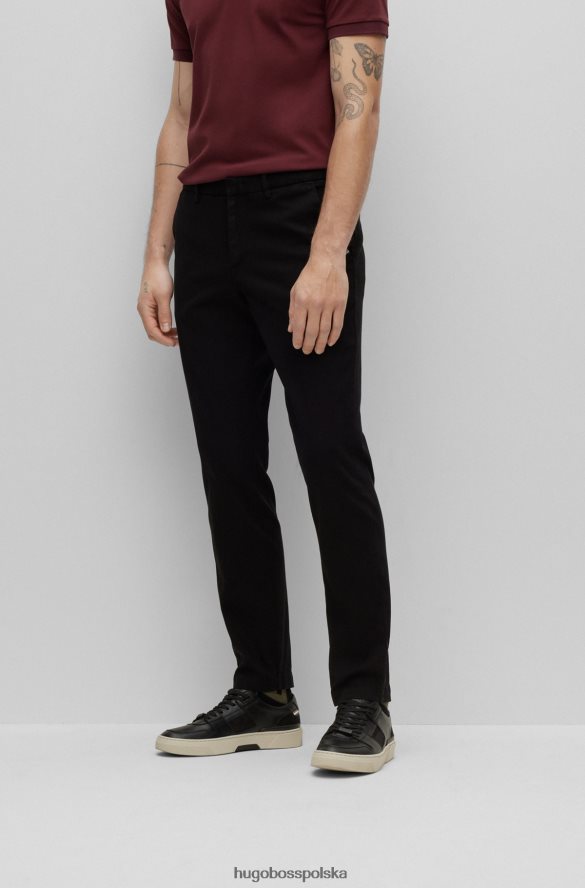 Hugo Boss czarne, dopasowane chinosy z elastycznej mieszanki bawełny hugo czarny R0X0H63406