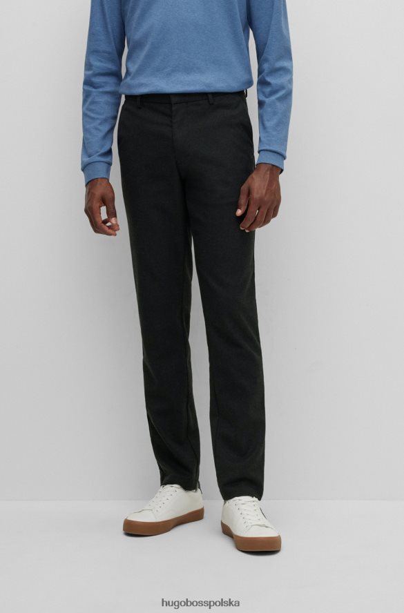 Hugo Boss czarne, dopasowane chinosy z muliny i elastycznego diagonalu hugo czarny R0X0H62520
