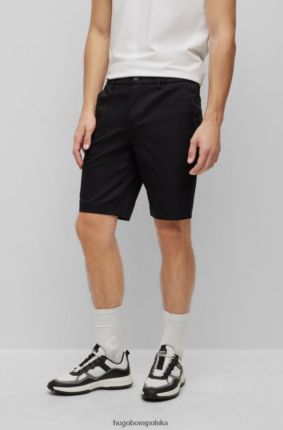 Hugo Boss czarne, dopasowane szorty z mieszanki bawełny organicznej hugo czarny R0X0H64244