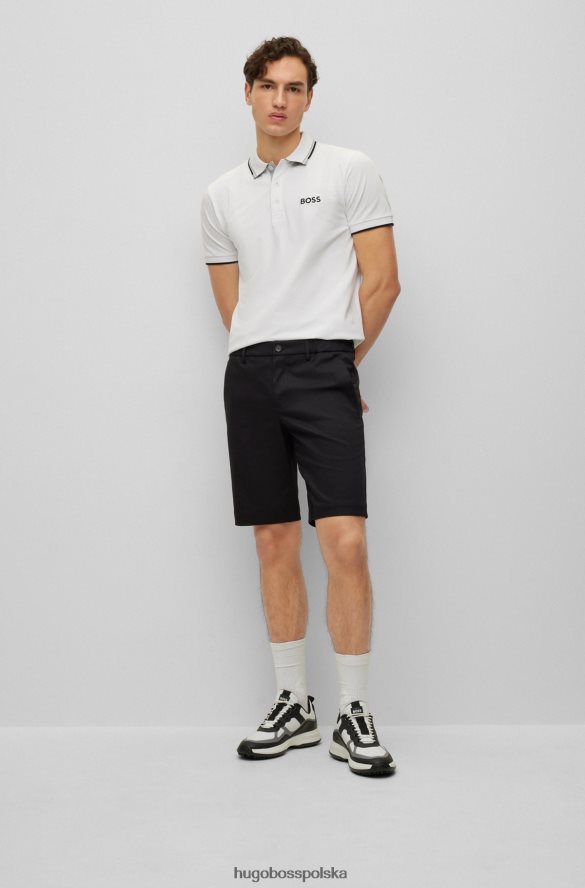 Hugo Boss czarne, dopasowane szorty z mieszanki bawełny organicznej hugo czarny R0X0H64244