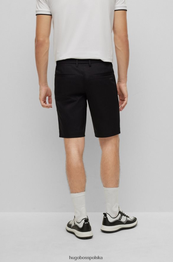 Hugo Boss czarne, dopasowane szorty z mieszanki bawełny organicznej hugo czarny R0X0H64244