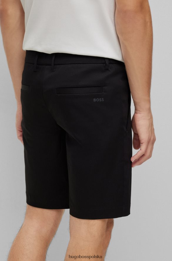 Hugo Boss czarne, dopasowane szorty z mieszanki bawełny organicznej hugo czarny R0X0H64244