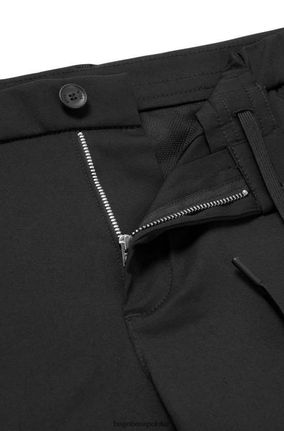 Hugo Boss czarne, dopasowane szorty z mieszanki bawełny organicznej hugo czarny R0X0H64244