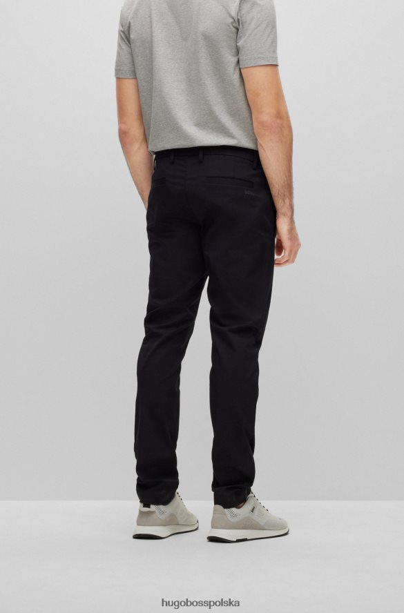 Hugo Boss czarne spodnie o dopasowanym kroju z mieszanki bawełny organicznej hugo czarny R0X0H63318