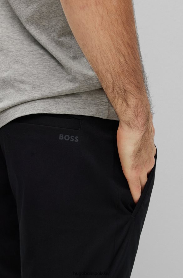 Hugo Boss czarne spodnie o dopasowanym kroju z mieszanki bawełny organicznej hugo czarny R0X0H63318