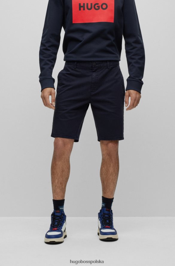 Hugo Boss dopasowane szorty chino z gabardyny w kolorze granatowym hugo ciemny niebieski R0X0H63607