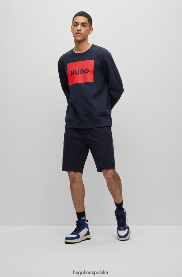 Hugo Boss dopasowane szorty chino z gabardyny w kolorze granatowym hugo ciemny niebieski R0X0H63607