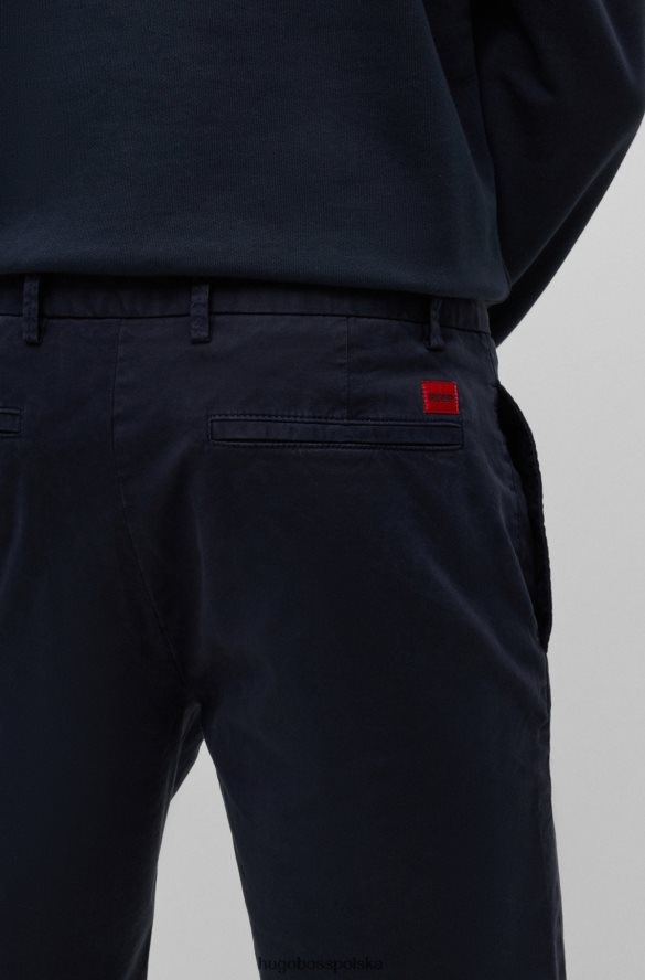 Hugo Boss dopasowane szorty chino z gabardyny w kolorze granatowym hugo ciemny niebieski R0X0H63607