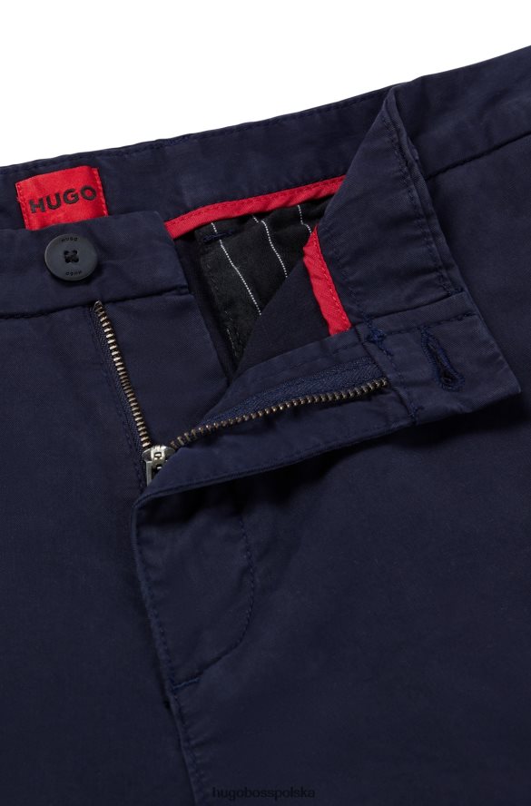 Hugo Boss dopasowane szorty chino z gabardyny w kolorze granatowym hugo ciemny niebieski R0X0H63607