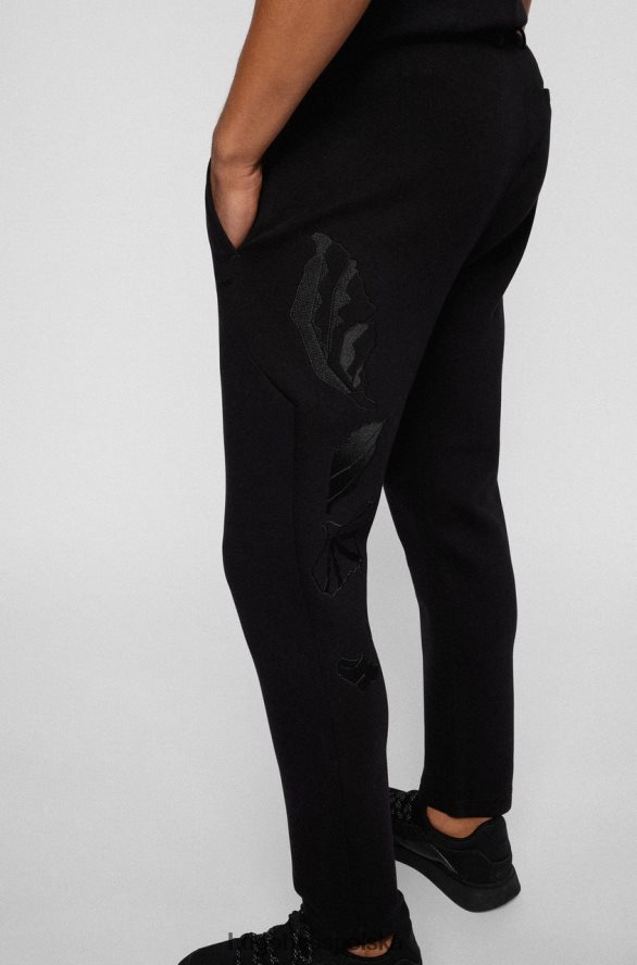 Hugo Boss dresy halboa aj 50466242 czarne czarny biały R0X0H668