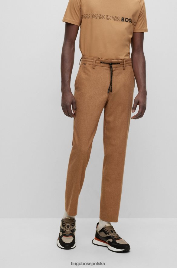 Hugo Boss hugo beżowe spodnie slim-fit z elastycznego materiału beżowy R0X0H62036