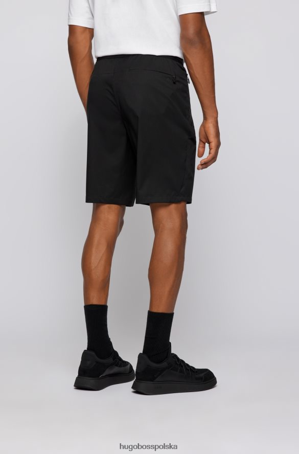 Hugo Boss hugo czarne, wielofunkcyjne szorty o regularnym kroju, wykonane z materiału pochodzącego z recyklingu czarny R0X0H64445