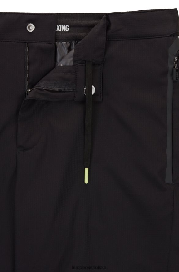 Hugo Boss hugo czarne, wielofunkcyjne szorty o regularnym kroju, wykonane z materiału pochodzącego z recyklingu czarny R0X0H64445