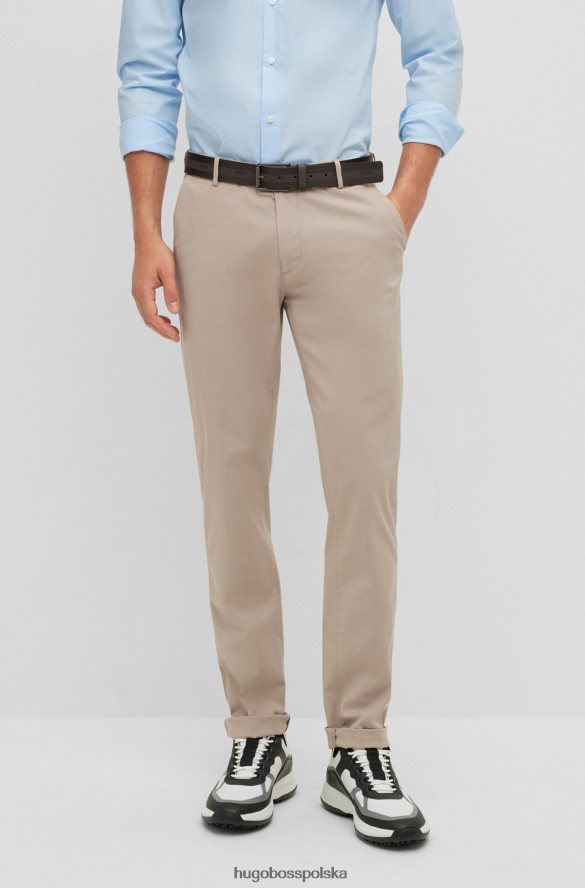 Hugo Boss jasnobeżowe chinosy slim-fit z elastycznej bawełny gabardynowej hugo jasny beż R0X0H62161