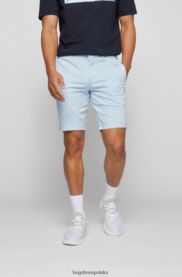 Hugo Boss jasnoniebieskie, dopasowane szorty z regularnym stanem, z mieszanki bawełny hugo jasny niebieski R0X0H64479