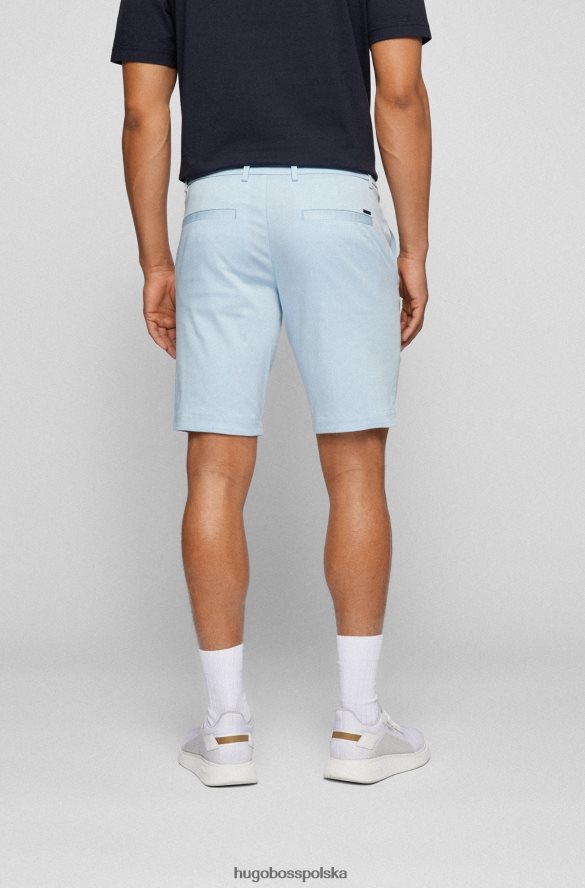 Hugo Boss jasnoniebieskie, dopasowane szorty z regularnym stanem, z mieszanki bawełny hugo jasny niebieski R0X0H64479