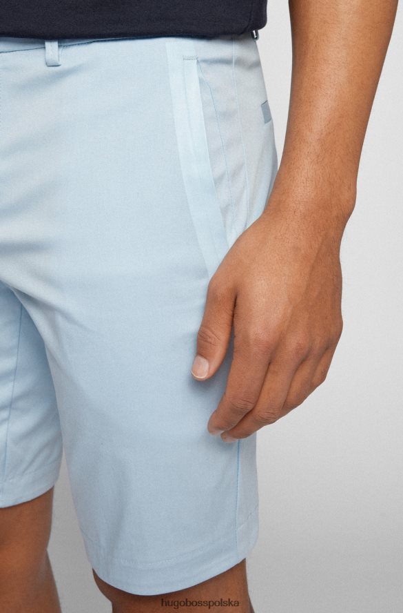 Hugo Boss jasnoniebieskie, dopasowane szorty z regularnym stanem, z mieszanki bawełny hugo jasny niebieski R0X0H64479