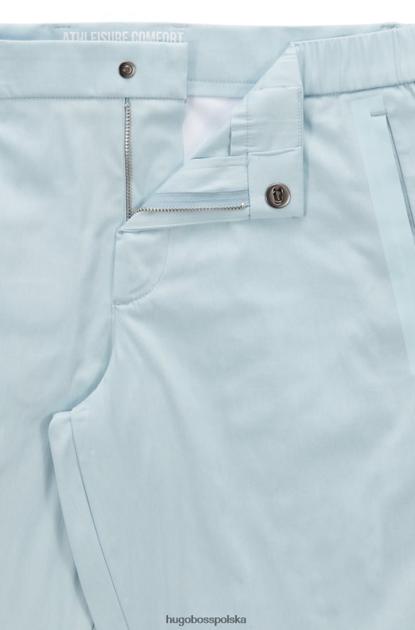 Hugo Boss jasnoniebieskie, dopasowane szorty z regularnym stanem, z mieszanki bawełny hugo jasny niebieski R0X0H64479