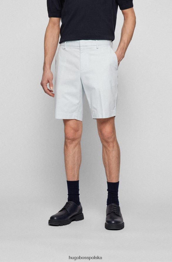 Hugo Boss jasnozielone szorty o dopasowanym kroju ze strukturalnej elastycznej bawełny hugo jasnozielony R0X0H63776