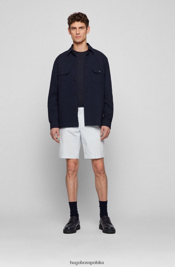 Hugo Boss jasnozielone szorty o dopasowanym kroju ze strukturalnej elastycznej bawełny hugo jasnozielony R0X0H63776