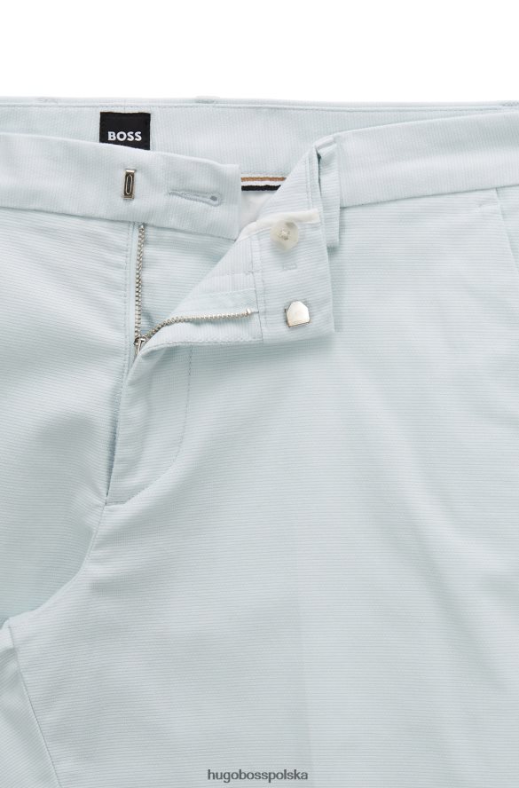 Hugo Boss jasnozielone szorty o dopasowanym kroju ze strukturalnej elastycznej bawełny hugo jasnozielony R0X0H63776