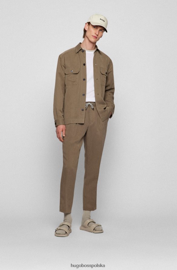 Hugo Boss jasnozielone, zwężane spodnie hugo ze sznurkiem w talii jasnozielony R0X0H63409