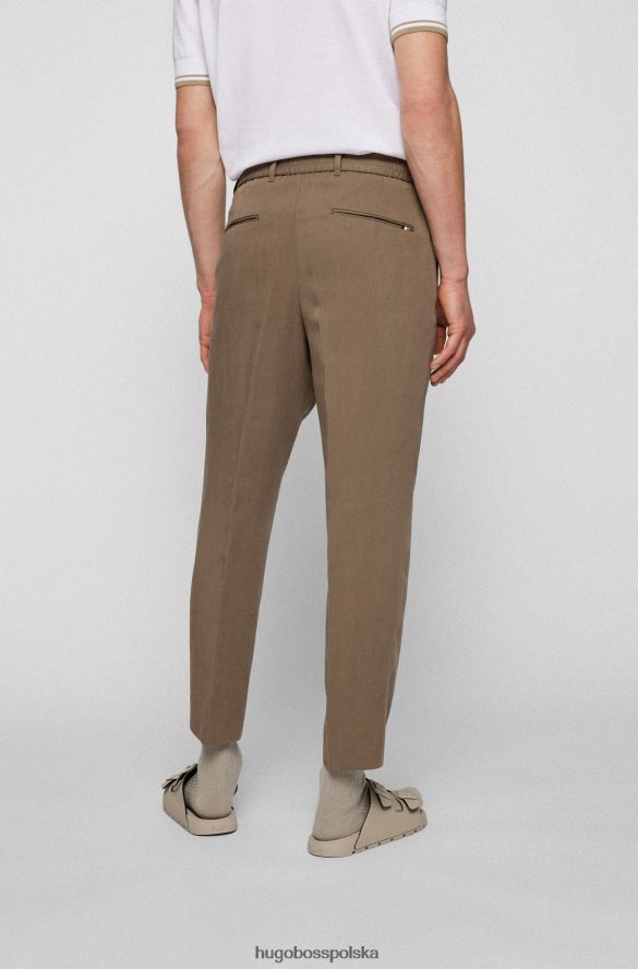 Hugo Boss jasnozielone, zwężane spodnie hugo ze sznurkiem w talii jasnozielony R0X0H63409