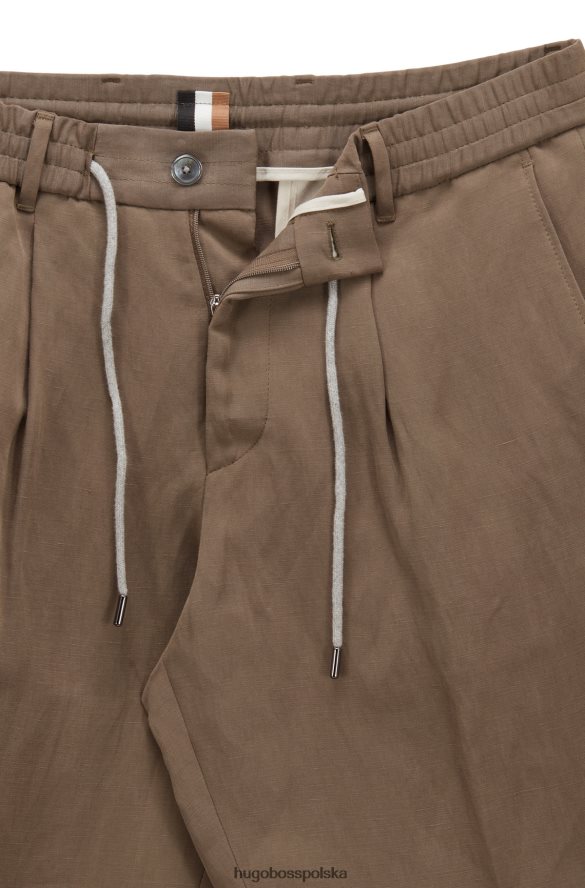 Hugo Boss jasnozielone, zwężane spodnie hugo ze sznurkiem w talii jasnozielony R0X0H63409