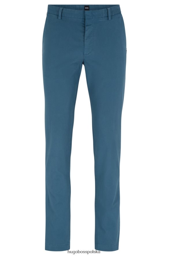 Hugo Boss niebieskie chinosy slim-fit z elastycznej bawełny gabardynowej hugo niebieski R0X0H62426