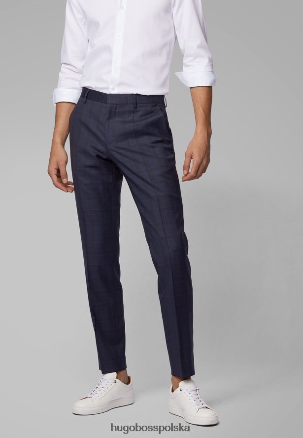Hugo Boss spodnie genius5 50411977 granatowe marynarka wojenna R0X0H6361
