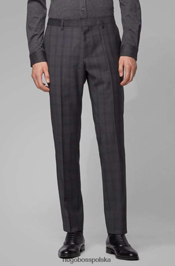 Hugo Boss spodnie genius5 50417627 grafitowe węgiel drzewny R0X0H6411