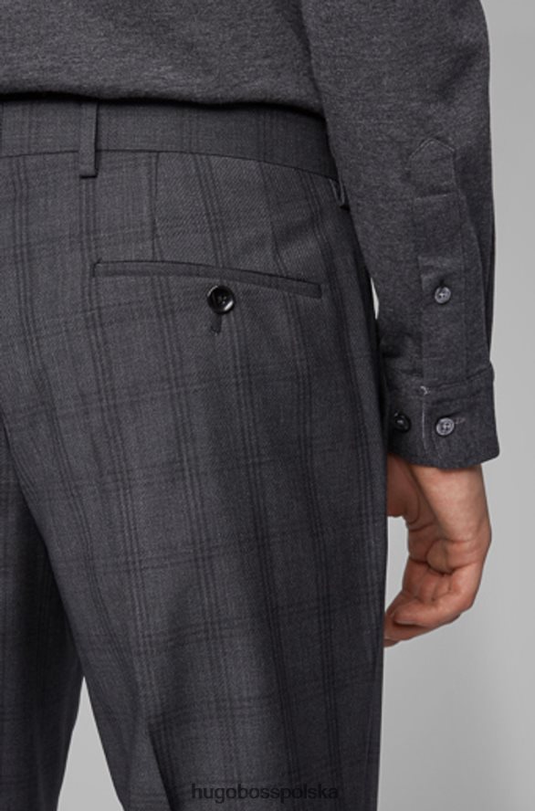 Hugo Boss spodnie genius5 50417627 grafitowe węgiel drzewny R0X0H6411